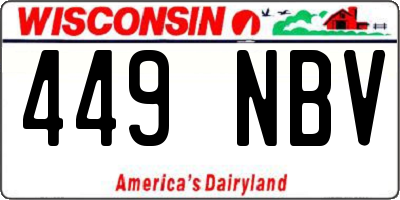 WI license plate 449NBV