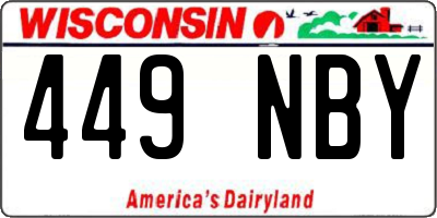 WI license plate 449NBY
