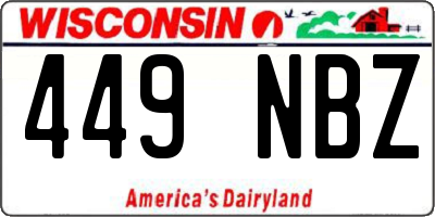 WI license plate 449NBZ