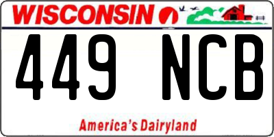 WI license plate 449NCB