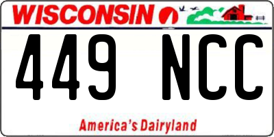 WI license plate 449NCC