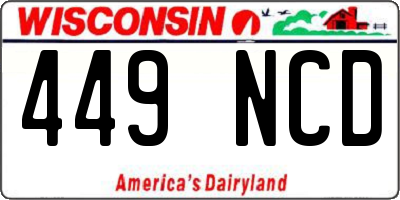 WI license plate 449NCD