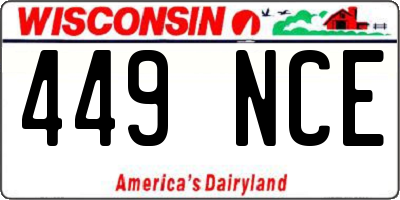 WI license plate 449NCE