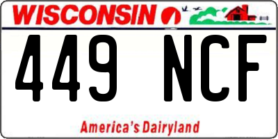 WI license plate 449NCF