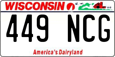 WI license plate 449NCG