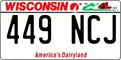 WI license plate 449NCJ