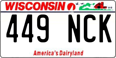 WI license plate 449NCK
