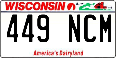 WI license plate 449NCM