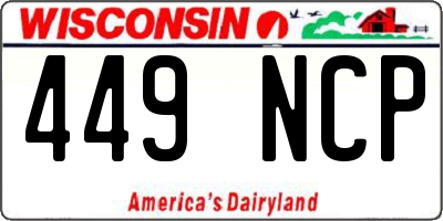 WI license plate 449NCP