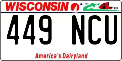 WI license plate 449NCU