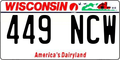 WI license plate 449NCW