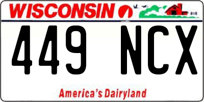 WI license plate 449NCX
