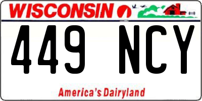 WI license plate 449NCY