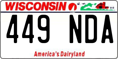 WI license plate 449NDA