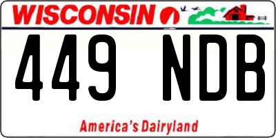 WI license plate 449NDB
