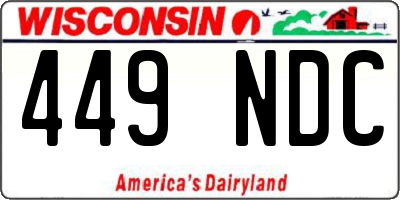 WI license plate 449NDC