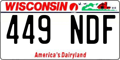 WI license plate 449NDF