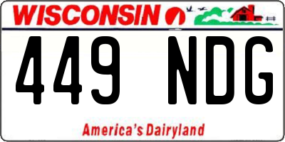 WI license plate 449NDG
