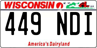 WI license plate 449NDI