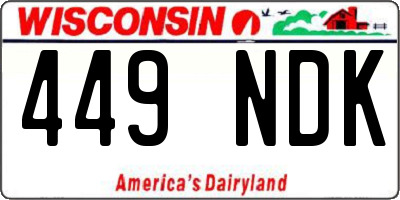 WI license plate 449NDK