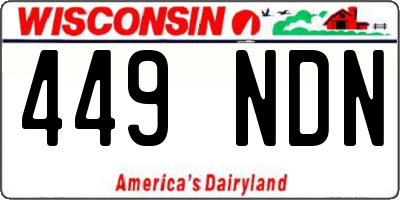 WI license plate 449NDN