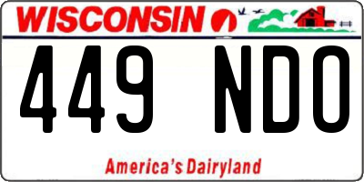 WI license plate 449NDO