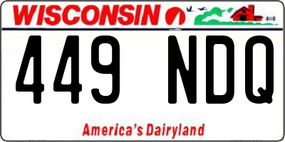 WI license plate 449NDQ