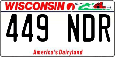 WI license plate 449NDR