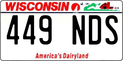 WI license plate 449NDS