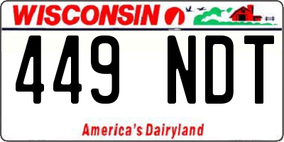 WI license plate 449NDT
