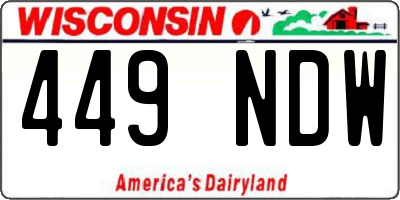 WI license plate 449NDW
