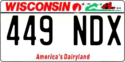 WI license plate 449NDX