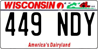 WI license plate 449NDY