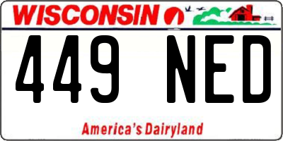 WI license plate 449NED