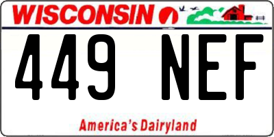 WI license plate 449NEF