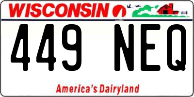 WI license plate 449NEQ