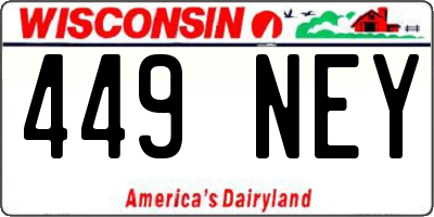 WI license plate 449NEY