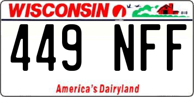 WI license plate 449NFF
