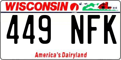 WI license plate 449NFK