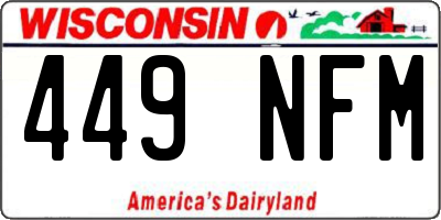 WI license plate 449NFM