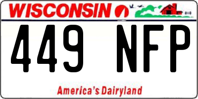 WI license plate 449NFP