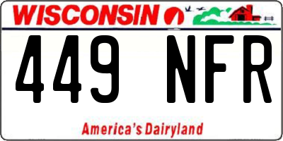 WI license plate 449NFR