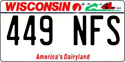 WI license plate 449NFS