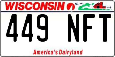 WI license plate 449NFT