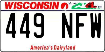 WI license plate 449NFW