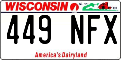 WI license plate 449NFX