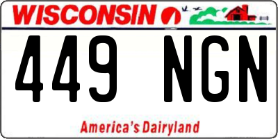WI license plate 449NGN