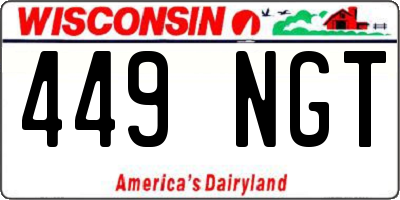 WI license plate 449NGT