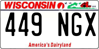 WI license plate 449NGX
