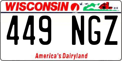 WI license plate 449NGZ